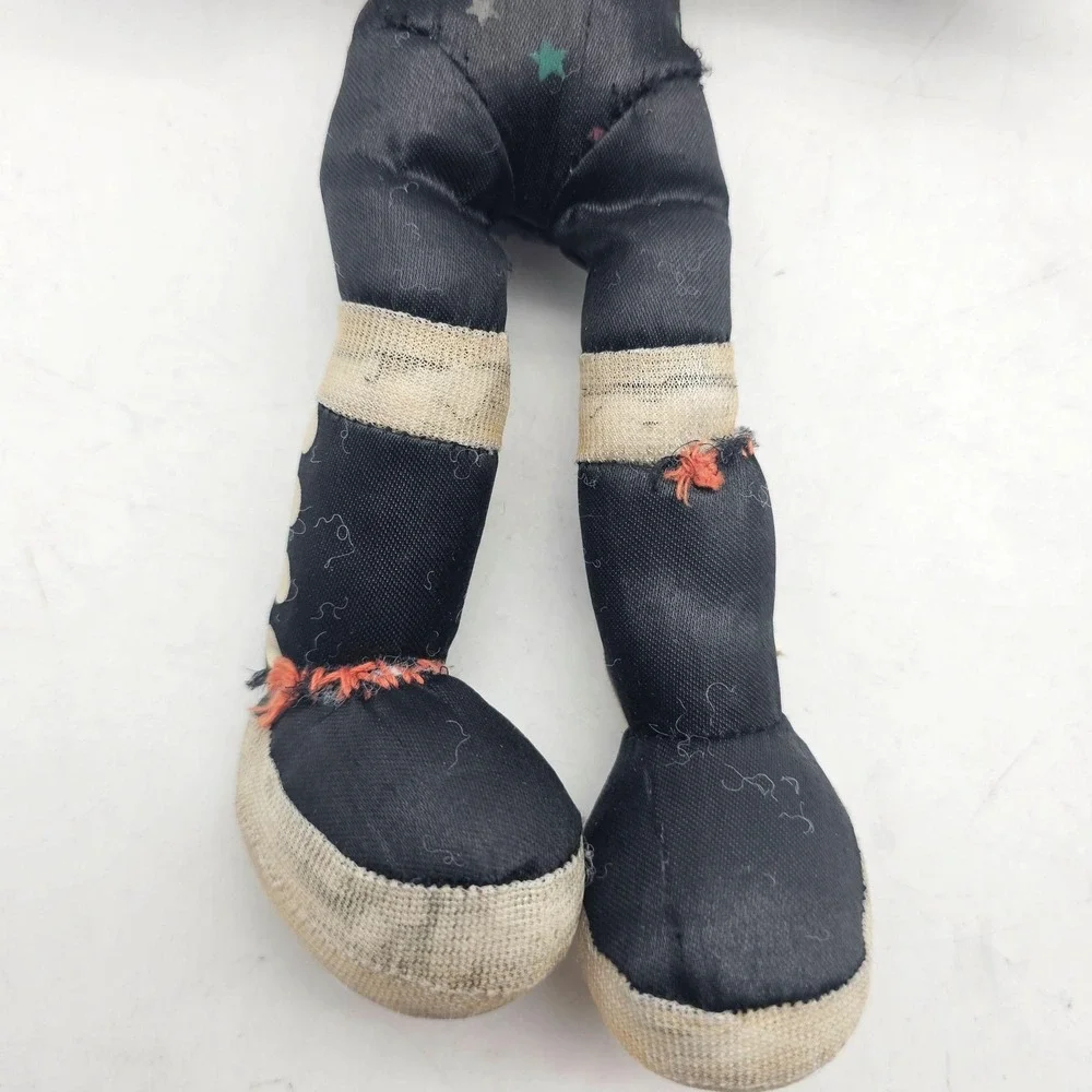 Vintage 2002 Toy Works KISS Peter Criss Catman Plush Doll Black Stars Outfit